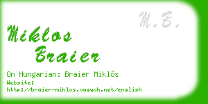 miklos braier business card