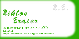 miklos braier business card